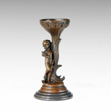 Candlestick Bronze Sculpture Wheat Lady Decor Candleholder Tpch-073 / 075
